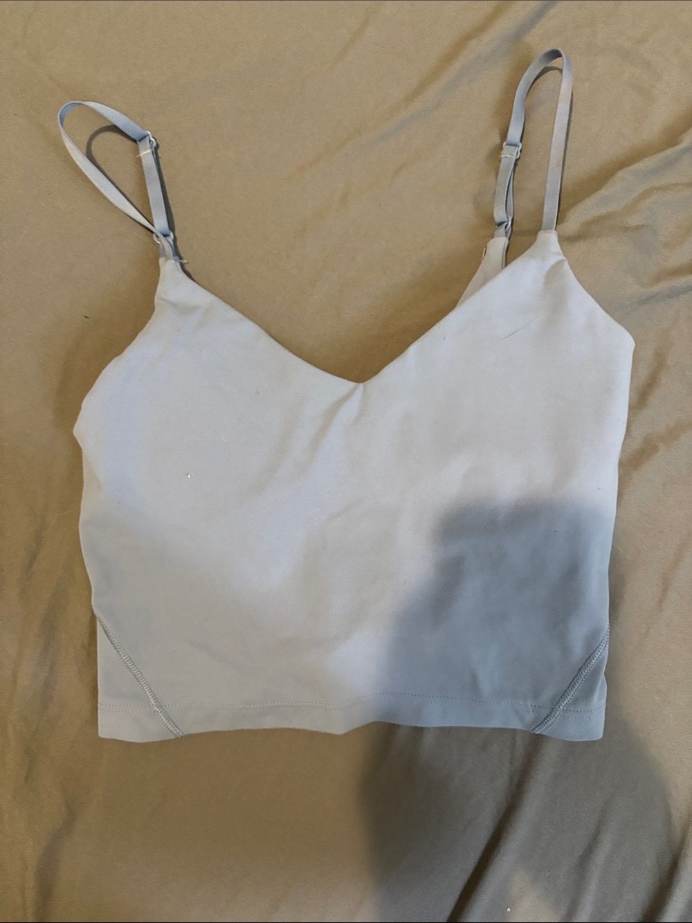 lululemon athletica pale gray cropped tank bra